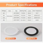 CANMEIJIA 1个现代嵌入式吸顶灯，嵌入式射灯，6500K冷白光，适用于卧室、厨房、客厅