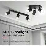 GU10 嵌入式吸顶灯，矩形/圆形吊灯，房间装饰 LED 吸顶灯，铝制现代家居装饰聚光灯，黑色/白色，可更换 GU10 灯泡，可选带/不带灯泡，适用于客厅、餐厅、卧室、厨房、走廊、咖啡厅、展览厅、阅览室、酒吧、走廊、酒店、服装店、陈列室，尺寸和形状可定制