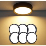 CANMEIJIA 1 件黑色铝制 LED 嵌入式吸顶灯，室内表面安装筒灯，聚光灯，AC185-265V，3 种色温模式（暖白、自然白、冷白），小巧尺寸，高输出，适用于卧室、客厅、厨房、浴室、购物中心