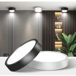 CANMEIJIA 1 件黑色铝制 LED 嵌入式吸顶灯，室内表面安装筒灯，聚光灯，AC185-265V，3 种色温模式（暖白、自然白、冷白），小巧尺寸，高输出，适用于卧室、客厅、厨房、浴室、购物中心