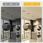 CANMEIJIA 1 件黑色铝制 LED 嵌入式吸顶灯，室内表面安装筒灯，聚光灯，AC185-265V，3 种色温模式（暖白、自然白、冷白），小巧尺寸，高输出，适用于卧室、客厅、厨房、浴室、购物中心