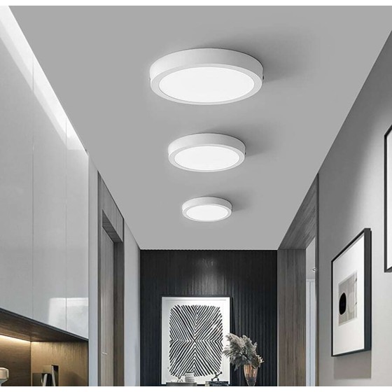 CANMEIJIA 1 件明亮高显示 LED 吸顶灯，现代风格白色吸顶灯，110V 220V LED 房间灯，强电安装，卧室装饰灯，适用于客厅、厨房、餐厅、走廊、商场