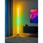 LED落地角落燈，適用於房間、客廳、辦公室、酒吧、音樂廳，智能RGB落地燈，浪漫氛圍，遙控操作，單元跳轉調光與音樂律動環境夜燈