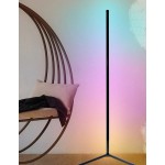 转角落地灯 智能 RGB-IC LED 转角灯，配备应用程序和遥控器，1600 万种颜色和 68 种以上场景，音乐同步，定时器设置 - 非常适合客厅、卧室和游戏室