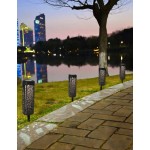 1入組太陽花園落地燈,鏤空方形太陽能草坪燈,戶外花園宮殿燈