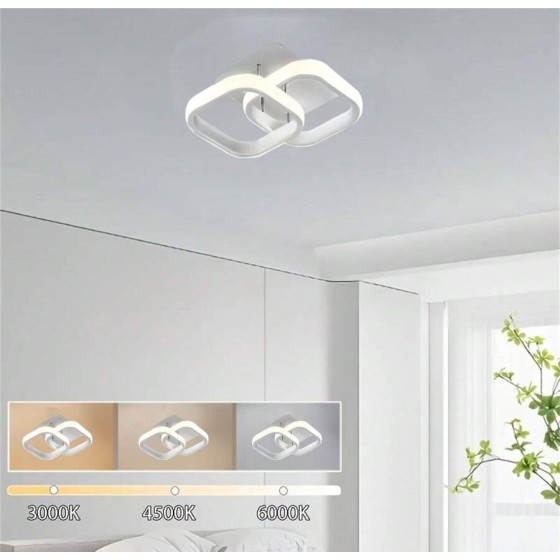 1 件 LED 吸顶灯，可调色温 (3000K-6000K)，半嵌入式安装，简约设计，适用于客厅、咖啡厅、走廊、卧室、厨房，时尚吸顶灯，塑料灯罩，LED 天花板灯