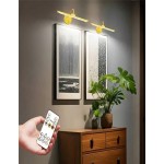 1件可調光充電式壁燈，附遙控器、定時與記憶功能，3色溫，LED顯示，適用於飛鏢盤、相框、藝廊等 (1800mAh)