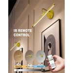 1件可調光充電式壁燈，附遙控器、定時與記憶功能，3色溫，LED顯示，適用於飛鏢盤、相框、藝廊等 (1800mAh)