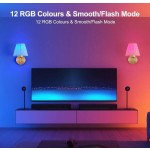 電池供電壁燈，無線充電遙控壁燈，可調光，15色RGB，定時功能，適用於客廳、臥室、玄關，金色，美學居家風