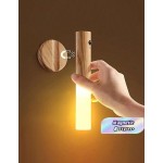 1/2/3件組 感應式小夜燈 磁吸式木質壁燈 室內LED充電便攜燈 適用衣櫃、走廊、臥室、衣櫥、書桌、樓梯、櫥櫃