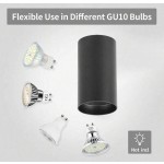 GU10嵌入式吸顶灯，单头直管铝制筒灯，复古风格，适用于展厅/阅览室/餐厅/酒吧/卧室/咖啡厅/餐厅/服装店/客厅，带/不带灯泡，易于安装，硬接线