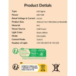 1入組3M/5M180/300LED白色觸碰可調光燈條帶觸碰開關適用於床側和臥室燈光