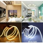 1 个 USB LED 灯带户外霓虹灯带，IP67 防水，暖白至冷白可弯曲 LED 灯带，3000K-6500K 可调光柔性霓虹灯绳，适用于屋檐、凉亭、万圣节装饰、派对装饰、婚礼装饰、室内外装饰