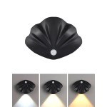 1入組LED運動感應夜燈帶USB可充電電池,三色牆水洗燈條帶磁扣適用於燈光在臥室,門廳,門廊