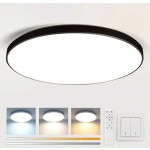 CANMEIJIA LED 吸顶灯、吊灯面板、浴室灯、亮色房间照明、简约风格黑色框架、家居装饰照明灯具、易于安装、220V，适用于办公室/浴室/卧室/客厅/书房/衣柜/厨房/走廊/入口/阳台/楼梯/小房间/出租单位。根据您的使用需求选择合适的尺寸。