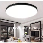 CANMEIJIA LED 吸顶灯、吊灯面板、浴室灯、亮色房间照明、简约风格黑色框架、家居装饰照明灯具、易于安装、220V，适用于办公室/浴室/卧室/客厅/书房/衣柜/厨房/走廊/入口/阳台/楼梯/小房间/出租单位。根据您的使用需求选择合适的尺寸。
