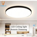 CANMEIJIA LED 吸顶灯、吊灯面板、浴室灯、亮色房间照明、简约风格黑色框架、家居装饰照明灯具、易于安装、220V，适用于办公室/浴室/卧室/客厅/书房/衣柜/厨房/走廊/入口/阳台/楼梯/小房间/出租单位。根据您的使用需求选择合适的尺寸。