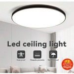 CANMEIJIA LED 吸顶灯、吊灯面板、浴室灯、亮色房间照明、简约风格黑色框架、家居装饰照明灯具、易于安装、220V，适用于办公室/浴室/卧室/客厅/书房/衣柜/厨房/走廊/入口/阳台/楼梯/小房间/出租单位。根据您的使用需求选择合适的尺寸。