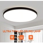 CANMEIJIA LED 吸顶灯、吊灯面板、浴室灯、亮色房间照明、简约风格黑色框架、家居装饰照明灯具、易于安装、220V，适用于办公室/浴室/卧室/客厅/书房/衣柜/厨房/走廊/入口/阳台/楼梯/小房间/出租单位。根据您的使用需求选择合适的尺寸。