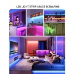 1/2/3/4/5/8/10m 柔性 RGB LED 霓虹燈條，附遙控調光，5V-USB 供電，適用於萬聖節與派對裝飾、廚房氛圍、電視背景照明、直播化妝鏡、浴室鏡補光燈條