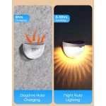 Teckwe 4件組太陽能圍欄燈、甲板燈、太陽能壁燈 600mAh，太陽能懸掛式戶外圍欄燈，白色 LED 燈，適用於花園、居家、露台、庭院、車庫、露營、萬聖節、聖誕派對裝飾