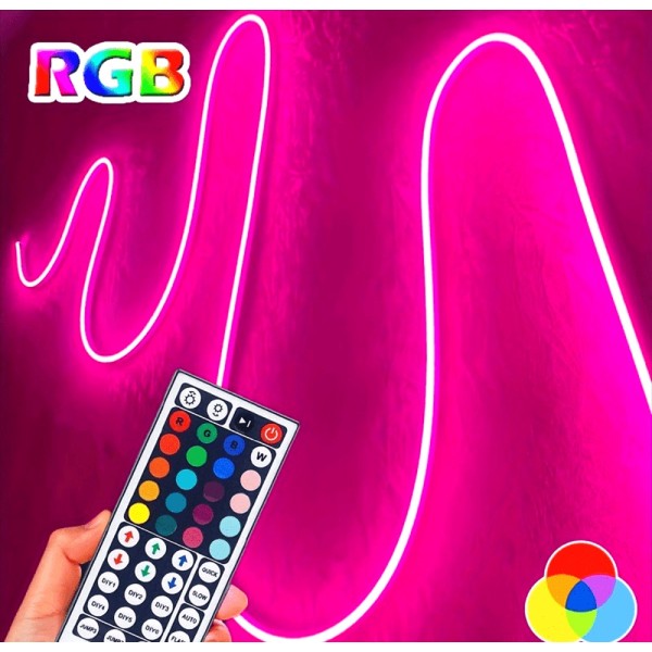 鮮豔 RGB LED 霓虹燈條 - 44 鍵遙控器、可彎曲、USB 供電、可變色氛圍燈，適用於臥室與戶外裝飾，安裝簡單、節能耐用，房間裝飾用品、家居裝飾品、臥室裝飾、生日