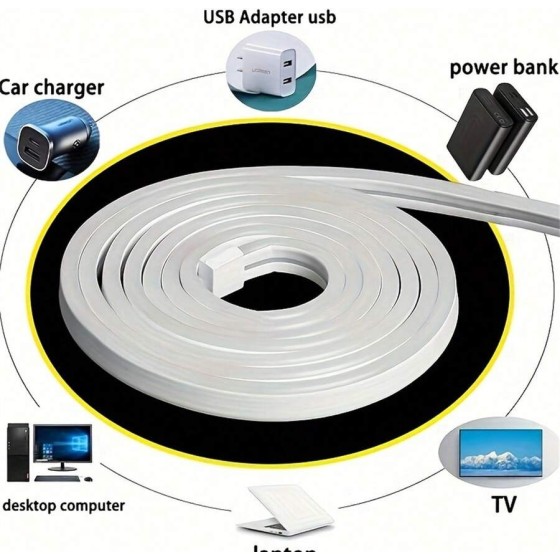 鮮豔 RGB LED 霓虹燈條 - 44 鍵遙控器、可彎曲、USB 供電、可變色氛圍燈，適用於臥室與戶外裝飾，安裝簡單、節能耐用，房間裝飾用品、家居裝飾品、臥室裝飾、生日