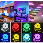 鮮豔 RGB LED 霓虹燈條 - 44 鍵遙控器、可彎曲、USB 供電、可變色氛圍燈，適用於臥室與戶外裝飾，安裝簡單、節能耐用，房間裝飾用品、家居裝飾品、臥室裝飾、生日