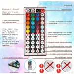 鮮豔 RGB LED 霓虹燈條 - 44 鍵遙控器、可彎曲、USB 供電、可變色氛圍燈，適用於臥室與戶外裝飾，安裝簡單、節能耐用，房間裝飾用品、家居裝飾品、臥室裝飾、生日