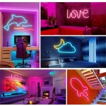 鮮豔 RGB LED 霓虹燈條 - 44 鍵遙控器、可彎曲、USB 供電、可變色氛圍燈，適用於臥室與戶外裝飾，安裝簡單、節能耐用，房間裝飾用品、家居裝飾品、臥室裝飾、生日