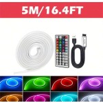 鮮豔 RGB LED 霓虹燈條 - 44 鍵遙控器、可彎曲、USB 供電、可變色氛圍燈，適用於臥室與戶外裝飾，安裝簡單、節能耐用，房間裝飾用品、家居裝飾品、臥室裝飾、生日