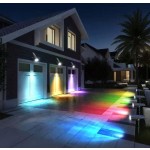 1/2件組太陽能戶外燈，附光感器，10 LED 白光/暖光/彩色光，嵌入式小徑草坪燈，多功能可拆卸壁燈，3種照明模式，戶外花園裝飾太陽能園藝燈，內建可充電電池太陽能板充電，適合庭院、小徑、花園、露營、露台