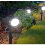 1/2件組太陽能戶外燈，附光感器，10 LED 白光/暖光/彩色光，嵌入式小徑草坪燈，多功能可拆卸壁燈，3種照明模式，戶外花園裝飾太陽能園藝燈，內建可充電電池太陽能板充電，適合庭院、小徑、花園、露營、露台