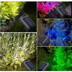 1/2件組太陽能戶外燈，附光感器，10 LED 白光/暖光/彩色光，嵌入式小徑草坪燈，多功能可拆卸壁燈，3種照明模式，戶外花園裝飾太陽能園藝燈，內建可充電電池太陽能板充電，適合庭院、小徑、花園、露營、露台