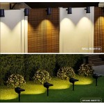 1/2件組太陽能戶外燈，附光感器，10 LED 白光/暖光/彩色光，嵌入式小徑草坪燈，多功能可拆卸壁燈，3種照明模式，戶外花園裝飾太陽能園藝燈，內建可充電電池太陽能板充電，適合庭院、小徑、花園、露營、露台