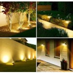 1/2件組太陽能戶外燈，附光感器，10 LED 白光/暖光/彩色光，嵌入式小徑草坪燈，多功能可拆卸壁燈，3種照明模式，戶外花園裝飾太陽能園藝燈，內建可充電電池太陽能板充電，適合庭院、小徑、花園、露營、露台