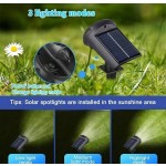 1/2件組太陽能戶外燈，附光感器，10 LED 白光/暖光/彩色光，嵌入式小徑草坪燈，多功能可拆卸壁燈，3種照明模式，戶外花園裝飾太陽能園藝燈，內建可充電電池太陽能板充電，適合庭院、小徑、花園、露營、露台