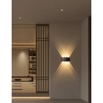 1 件宽电压 85V-265V LED 6 灯暖白椭圆双面壁灯，户外洗墙灯，背景墙过道装饰灯，适用于花园围栏和小路装饰