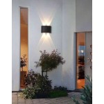 1 件宽电压 85V-265V LED 6 灯暖白椭圆双面壁灯，户外洗墙灯，背景墙过道装饰灯，适用于花园围栏和小路装饰