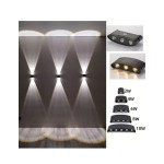 1 件宽电压 85V-265V LED 6 灯暖白椭圆双面壁灯，户外洗墙灯，背景墙过道装饰灯，适用于花园围栏和小路装饰
