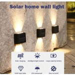 2件組太陽能壁燈，多LED雙排燈，暖光閃爍燈，裝飾氛圍燈，花園街道燈，戶外走廊燈與桌燈