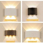 CANMEIJIA 2 件黑色/白色扇形壁灯，2W/4W/6W/8W/10W，LED 户外壁灯，IP65 防水，AC110-265V，简约室内壁灯灯具，适用于户外露台/楼梯/街道/室内/花园/客厅/浴室/厨房/卧室/走廊