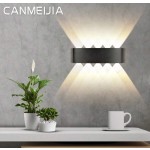 CANMEIJIA 2 件黑色/白色扇形壁灯，2W/4W/6W/8W/10W，LED 户外壁灯，IP65 防水，AC110-265V，简约室内壁灯灯具，适用于户外露台/楼梯/街道/室内/花园/客厅/浴室/厨房/卧室/走廊