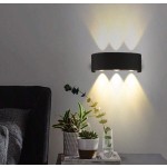 CANMEIJIA 2 件黑色/白色扇形壁灯，2W/4W/6W/8W/10W，LED 户外壁灯，IP65 防水，AC110-265V，简约室内壁灯灯具，适用于户外露台/楼梯/街道/室内/花园/客厅/浴室/厨房/卧室/走廊