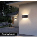 CANMEIJIA 2 件黑色/白色扇形壁灯，2W/4W/6W/8W/10W，LED 户外壁灯，IP65 防水，AC110-265V，简约室内壁灯灯具，适用于户外露台/楼梯/街道/室内/花园/客厅/浴室/厨房/卧室/走廊
