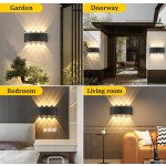 CANMEIJIA 2 件黑色/白色扇形壁灯，2W/4W/6W/8W/10W，LED 户外壁灯，IP65 防水，AC110-265V，简约室内壁灯灯具，适用于户外露台/楼梯/街道/室内/花园/客厅/浴室/厨房/卧室/走廊