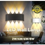 CANMEIJIA 2 件黑色/白色扇形壁灯，2W/4W/6W/8W/10W，LED 户外壁灯，IP65 防水，AC110-265V，简约室内壁灯灯具，适用于户外露台/楼梯/街道/室内/花园/客厅/浴室/厨房/卧室/走廊