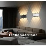 CANMEIJIA 2 件黑色/白色扇形壁灯，2W/4W/6W/8W/10W，LED 户外壁灯，IP65 防水，AC110-265V，简约室内壁灯灯具，适用于户外露台/楼梯/街道/室内/花园/客厅/浴室/厨房/卧室/走廊