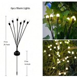 6/8 LED 太阳能户外装饰萤火虫地桩灯，太阳能 LED 花园灯，具有迷人的摆动动作，适用于圣诞节、庭院、花坛、露台、草坪、节日装饰