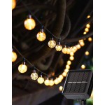 1入組20/30/50/100LED4/5/7/10M，8模式太陽能球形裝飾燈串，用於戶外庭院花園節日派對裝飾